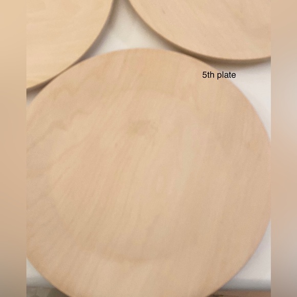 White birch wood plates, set of 5 (#A) - Picture 10 of 10